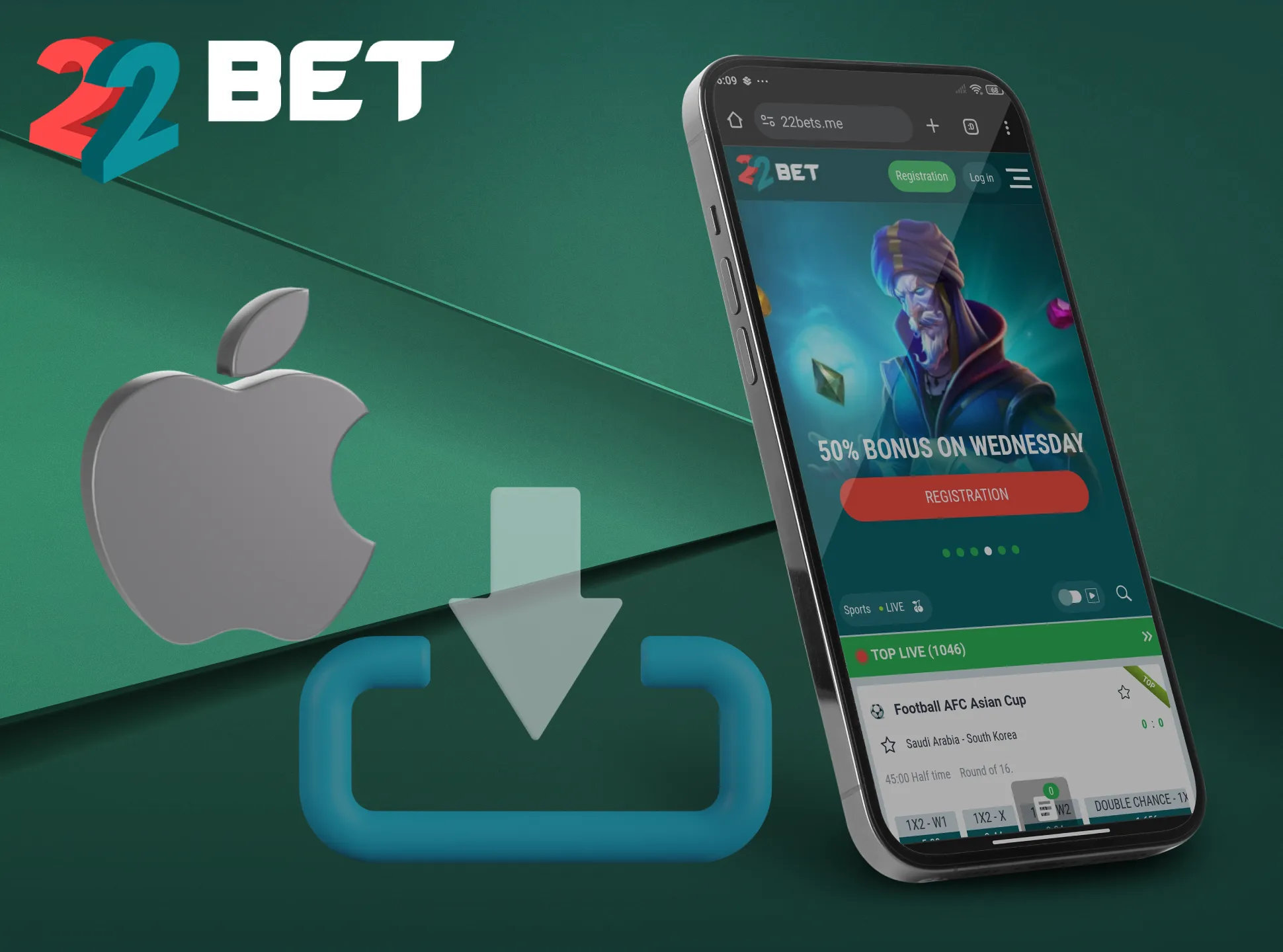 The 22Bet app for iOS is still under development.