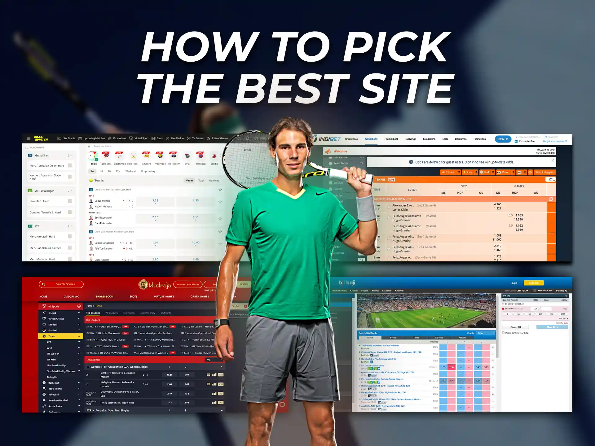 To choose the best tennis betting site follow certain selection criteria.