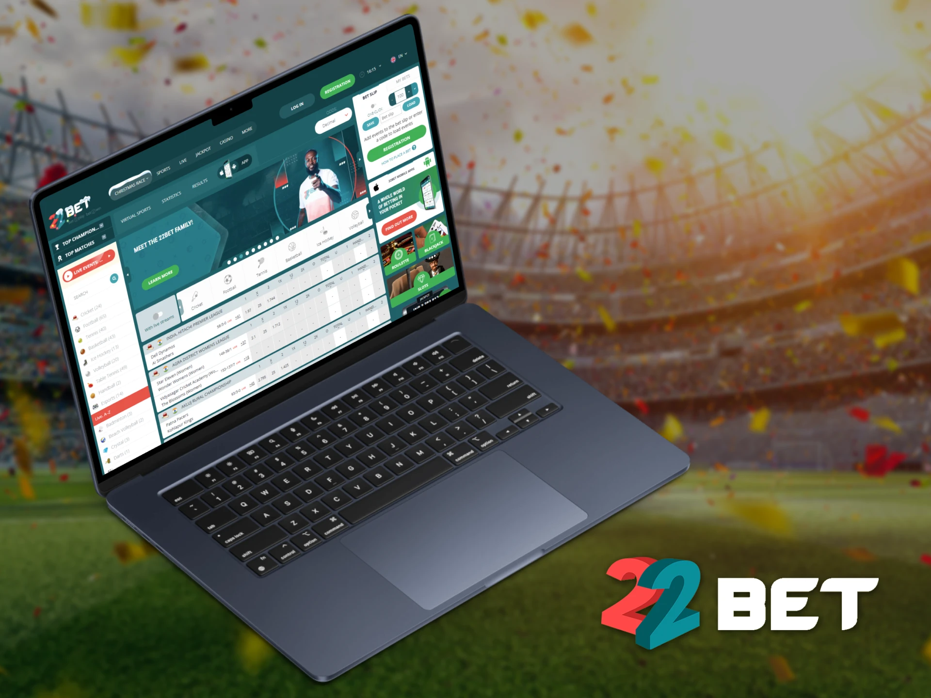 22Bet is a platform for sports betting.