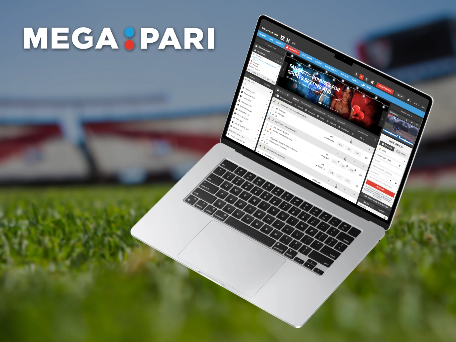 Megapari is a website that allows users to wager on sporting events.