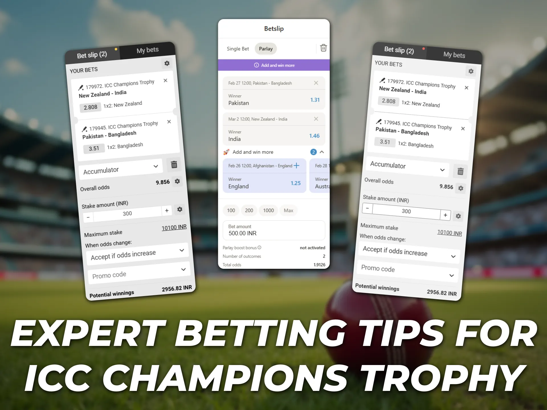 Professional advice for betting on the ICC Champions Trophy.