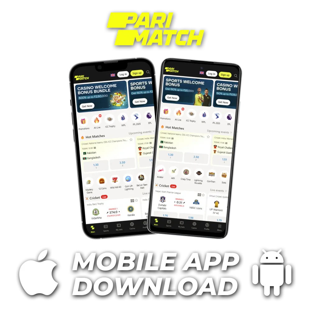 Download and set up the Parimatch sports betting app for both Android and iOS devices.